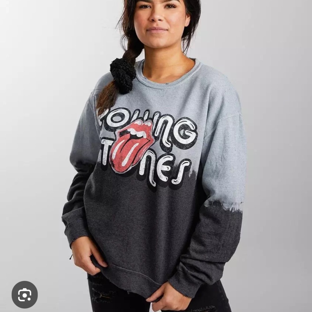 Rolling Stones The Buckle Women's Black and Gray Sweater oversized medium